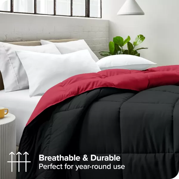 Bare Home Extra Long Comforter  Reversible Colors  Goose Down Alternative  UltraSoft  Premium 1800 Series  All Season Warmth  Bedding Comforter TwinTwin XL Dark BlueGrey13  BlackRed