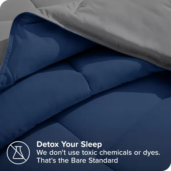 Bare Home Extra Long Comforter  Reversible Colors  Goose Down Alternative  UltraSoft  Premium 1800 Series  All Season Warmth  Bedding Comforter TwinTwin XL Dark BlueGrey08  Dark BlueGrey