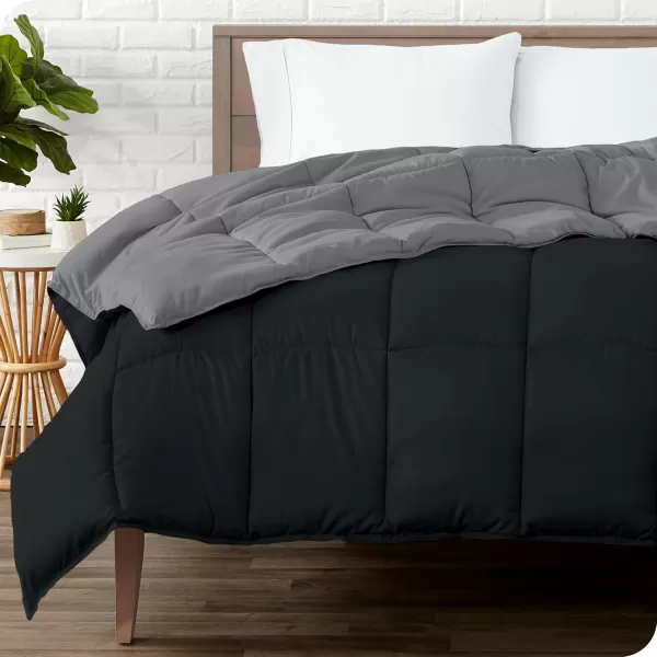 Bare Home Extra Long Comforter  Reversible Colors  Goose Down Alternative  UltraSoft  Premium 1800 Series  All Season Warmth  Bedding Comforter TwinTwin XL Dark BlueGrey07  BlackGrey