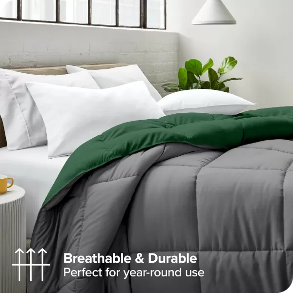 Bare Home Extra Long Comforter  Reversible Colors  Goose Down Alternative  UltraSoft  Premium 1800 Series  All Season Warmth  Bedding Comforter TwinTwin XL Dark BlueGrey12  GreyForest Green