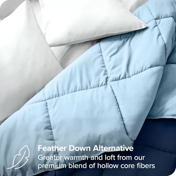 Bare Home Extra Long Comforter  Reversible Colors  Goose Down Alternative  UltraSoft  Premium 1800 Series  All Season Warmth  Bedding Comforter TwinTwin XL Dark BlueGrey10  Dark BlueLight Blue
