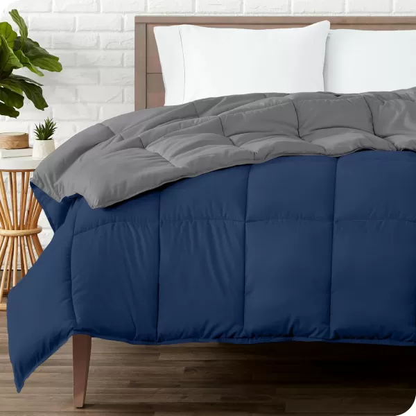 Bare Home Extra Long Comforter  Reversible Colors  Goose Down Alternative  UltraSoft  Premium 1800 Series  All Season Warmth  Bedding Comforter TwinTwin XL Dark BlueGrey08  Dark BlueGrey