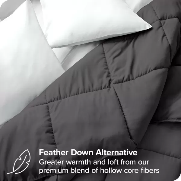 Bare Home Extra Long Comforter  Reversible Colors  Goose Down Alternative  UltraSoft  Premium 1800 Series  All Season Warmth  Bedding Comforter TwinTwin XL Dark BlueGrey06  GreyForged Iron Grey