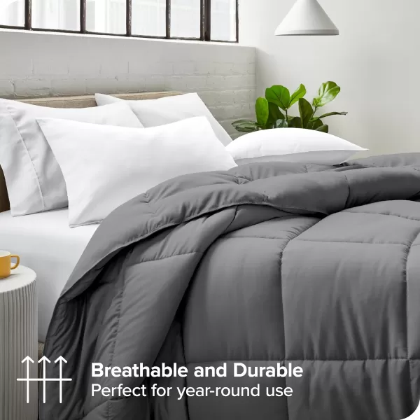Bare Home Extra Long Comforter  Reversible Colors  Goose Down Alternative  UltraSoft  Premium 1800 Series  All Season Warmth  Bedding Comforter TwinTwin XL Dark BlueGrey02  Grey