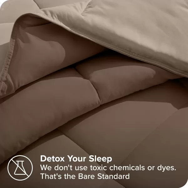 Bare Home Extra Long Comforter  Reversible Colors  Goose Down Alternative  UltraSoft  Premium 1800 Series  All Season Warmth  Bedding Comforter TwinTwin XL Dark BlueGrey15  CocoaTaupe