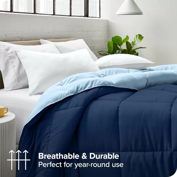 Bare Home Extra Long Comforter  Reversible Colors  Goose Down Alternative  UltraSoft  Premium 1800 Series  All Season Warmth  Bedding Comforter TwinTwin XL Dark BlueGrey10  Dark BlueLight Blue
