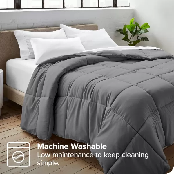Bare Home Extra Long Comforter  Reversible Colors  Goose Down Alternative  UltraSoft  Premium 1800 Series  All Season Warmth  Bedding Comforter TwinTwin XL Dark BlueGrey02  Grey