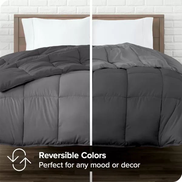Bare Home Extra Long Comforter  Reversible Colors  Goose Down Alternative  UltraSoft  Premium 1800 Series  All Season Warmth  Bedding Comforter TwinTwin XL Dark BlueGrey06  GreyForged Iron Grey