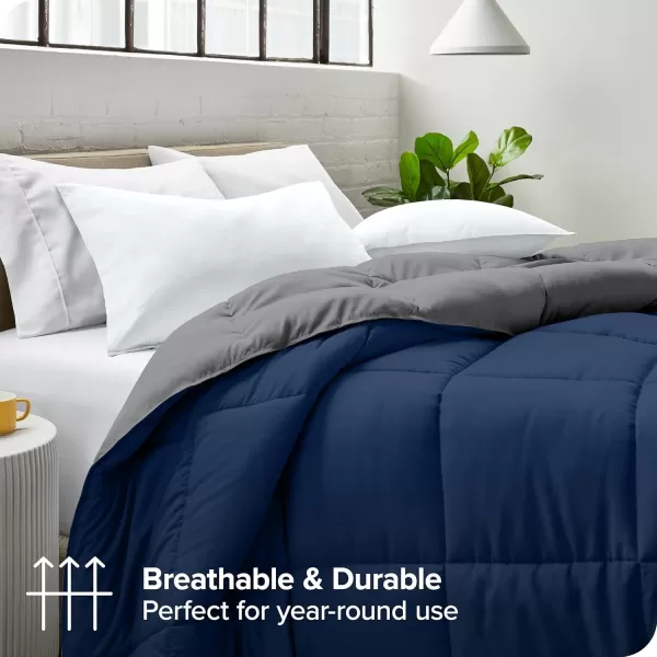 Bare Home Extra Long Comforter  Reversible Colors  Goose Down Alternative  UltraSoft  Premium 1800 Series  All Season Warmth  Bedding Comforter TwinTwin XL Dark BlueGrey08  Dark BlueGrey