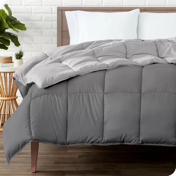 Bare Home Extra Long Comforter  Reversible Colors  Goose Down Alternative  UltraSoft  Premium 1800 Series  All Season Warmth  Bedding Comforter TwinTwin XL Dark BlueGrey05  GreyLight Grey