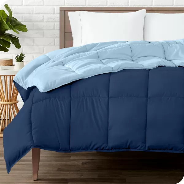 Bare Home Extra Long Comforter  Reversible Colors  Goose Down Alternative  UltraSoft  Premium 1800 Series  All Season Warmth  Bedding Comforter TwinTwin XL Dark BlueGrey10  Dark BlueLight Blue