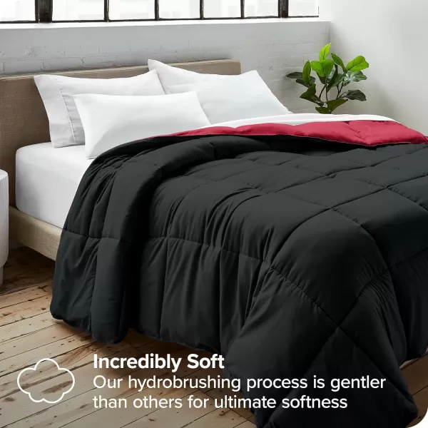 Bare Home Extra Long Comforter  Reversible Colors  Goose Down Alternative  UltraSoft  Premium 1800 Series  All Season Warmth  Bedding Comforter TwinTwin XL Dark BlueGrey13  BlackRed
