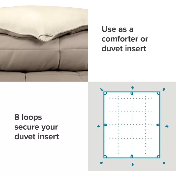 Bare Home Extra Long Comforter  Reversible Colors  Goose Down Alternative  UltraSoft  Premium 1800 Series  All Season Warmth  Bedding Comforter TwinTwin XL Dark BlueGrey14  TaupeSand
