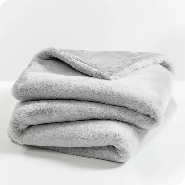 Bare Home Faux Fur Blanket  UltraSoft Luxurious  Cozy Warm Blanket for Couch Sofa Chair Bed  Fuzzy Fluffy Super Soft  Decorative Bed Blanket 80x60 inches Oversized BlushSilver