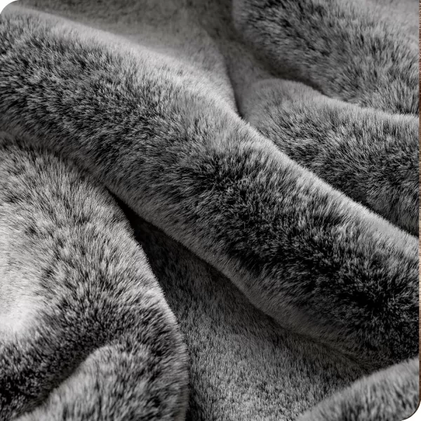 Bare Home Faux Fur Blanket  UltraSoft Luxurious  Cozy Warm Blanket for Couch Sofa Chair Bed  Fuzzy Fluffy Super Soft  Decorative Bed Blanket 80x60 inches Oversized BlushVariegated Grey