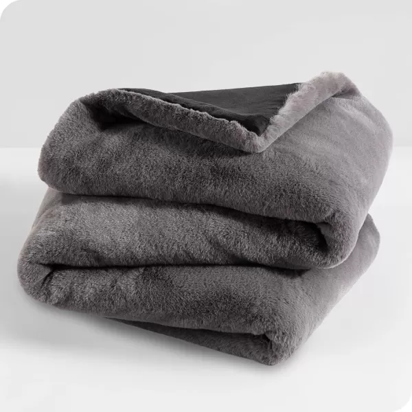 Bare Home Faux Fur Blanket  UltraSoft Luxurious  Cozy Warm Blanket for Couch Sofa Chair Bed  Fuzzy Fluffy Super Soft  Decorative Bed Blanket 80x60 inches Oversized BlushDark Grey