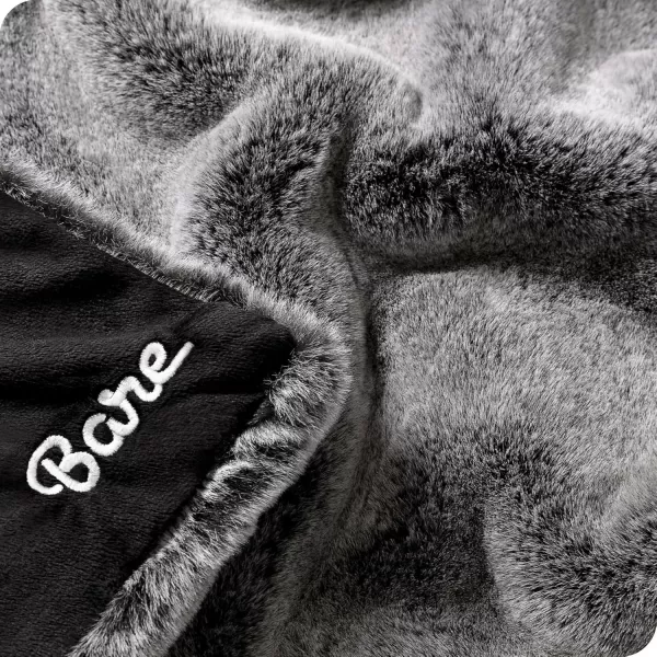Bare Home Faux Fur Blanket  UltraSoft Luxurious  Cozy Warm Blanket for Couch Sofa Chair Bed  Fuzzy Fluffy Super Soft  Decorative Bed Blanket 80x60 inches Oversized BlushVariegated Grey