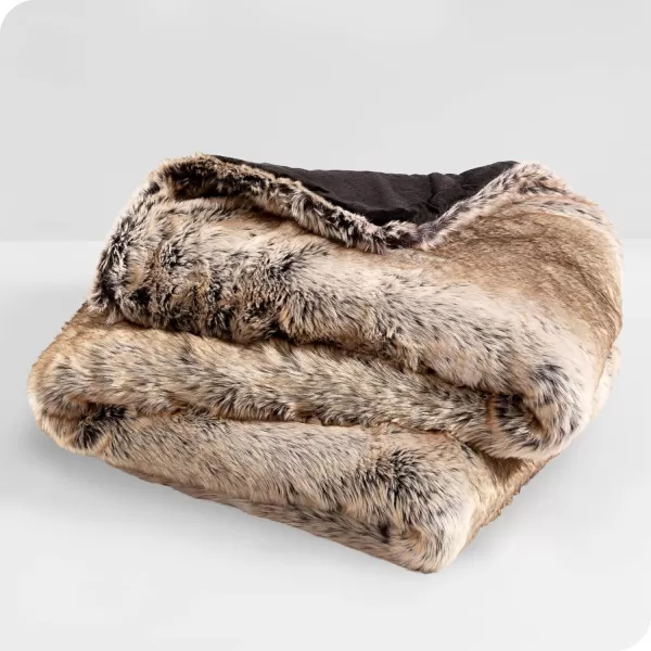 Bare Home Faux Fur Blanket  UltraSoft Luxurious  Cozy Warm Blanket for Couch Sofa Chair Bed  Fuzzy Fluffy Super Soft  Decorative Bed Blanket 80x60 inches Oversized BlushVariegated Chestnut