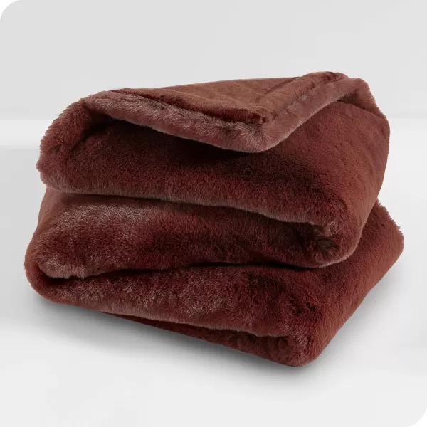 Bare Home Faux Fur Blanket  UltraSoft Luxurious  Cozy Warm Blanket for Couch Sofa Chair Bed  Fuzzy Fluffy Super Soft  Decorative Bed Blanket 80x60 inches Oversized BlushBlack Cherry
