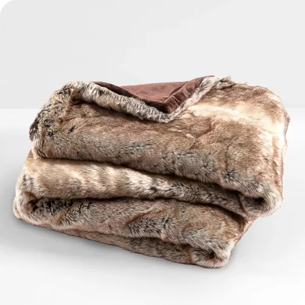 Bare Home Faux Fur Blanket  UltraSoft Luxurious  Cozy Warm Blanket for Couch Sofa Chair Bed  Fuzzy Fluffy Super Soft  Decorative Bed Blanket 80x60 inches Oversized BlushVariegated Mocha
