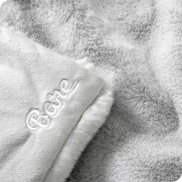 Bare Home Faux Fur Blanket  UltraSoft Luxurious  Cozy Warm Blanket for Couch Sofa Chair Bed  Fuzzy Fluffy Super Soft  Decorative Bed Blanket 80x60 inches Oversized BlushSilver