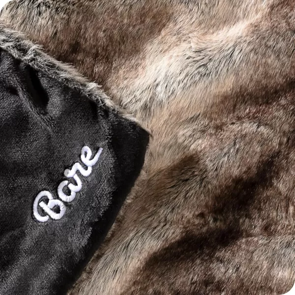 Bare Home Faux Fur Blanket  UltraSoft Luxurious  Cozy Warm Blanket for Couch Sofa Chair Bed  Fuzzy Fluffy Super Soft  Decorative Bed Blanket 80x60 inches Oversized BlushOmbre Stripe