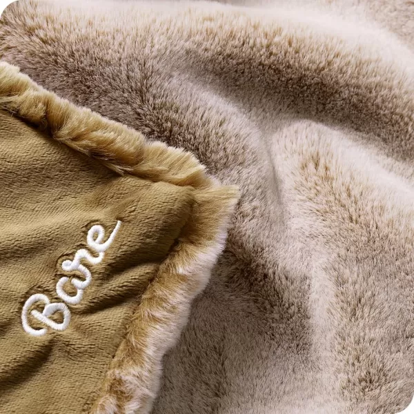 Bare Home Faux Fur Blanket  UltraSoft Luxurious  Cozy Warm Blanket for Couch Sofa Chair Bed  Fuzzy Fluffy Super Soft  Decorative Bed Blanket 80x60 inches Oversized BlushVariegated Caramel