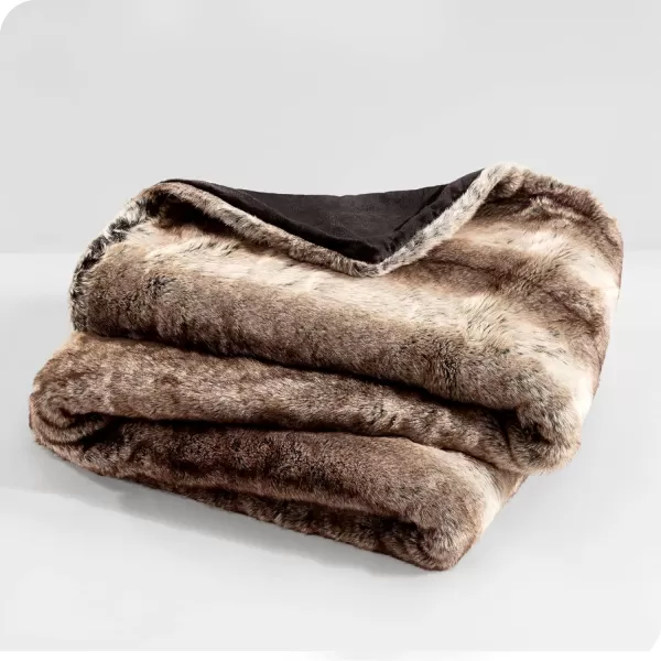 Bare Home Faux Fur Blanket  UltraSoft Luxurious  Cozy Warm Blanket for Couch Sofa Chair Bed  Fuzzy Fluffy Super Soft  Decorative Bed Blanket 80x60 inches Oversized BlushOmbre Stripe