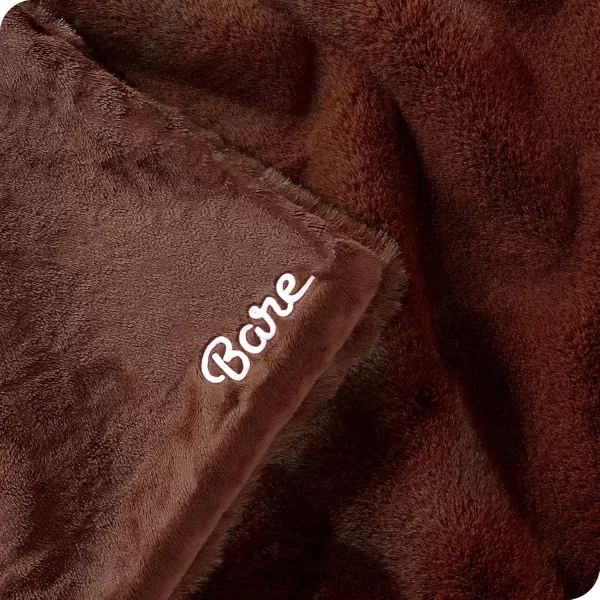 Bare Home Faux Fur Blanket  UltraSoft Luxurious  Cozy Warm Blanket for Couch Sofa Chair Bed  Fuzzy Fluffy Super Soft  Decorative Bed Blanket 80x60 inches Oversized BlushBlack Cherry