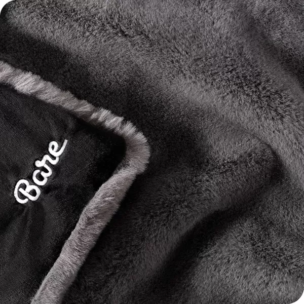 Bare Home Faux Fur Blanket  UltraSoft Luxurious  Cozy Warm Blanket for Couch Sofa Chair Bed  Fuzzy Fluffy Super Soft  Decorative Bed Blanket 80x60 inches Oversized BlushDark Grey