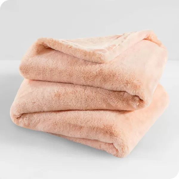 Bare Home Faux Fur Blanket  UltraSoft Luxurious  Cozy Warm Blanket for Couch Sofa Chair Bed  Fuzzy Fluffy Super Soft  Decorative Bed Blanket 80x60 inches Oversized BlushBlush