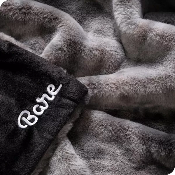 Bare Home Faux Fur Blanket  UltraSoft Luxurious  Cozy Warm Blanket for Couch Sofa Chair Bed  Fuzzy Fluffy Super Soft  Decorative Bed Blanket 80x60 inches Oversized BlushGrey Tie Dye