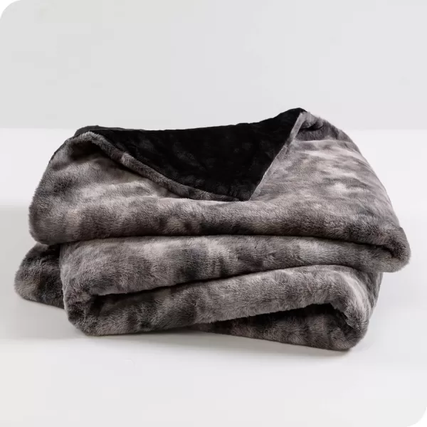 Bare Home Faux Fur Blanket  UltraSoft Luxurious  Cozy Warm Blanket for Couch Sofa Chair Bed  Fuzzy Fluffy Super Soft  Decorative Bed Blanket 80x60 inches Oversized BlushGrey Tie Dye