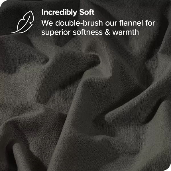 Bare Home Flannel Duvet Cover Set  FullQueen  100 Cotton Velvety Soft Heavyweight Premium Flannel Double Brushed  Includes Sham Pillow Covers FullQueen Light Grey02  Grey