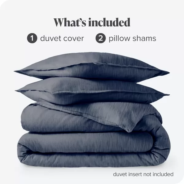 Bare Home Flannel Duvet Cover Set  FullQueen  100 Cotton Velvety Soft Heavyweight Premium Flannel Double Brushed  Includes Sham Pillow Covers FullQueen Light GreyHeather Indigo