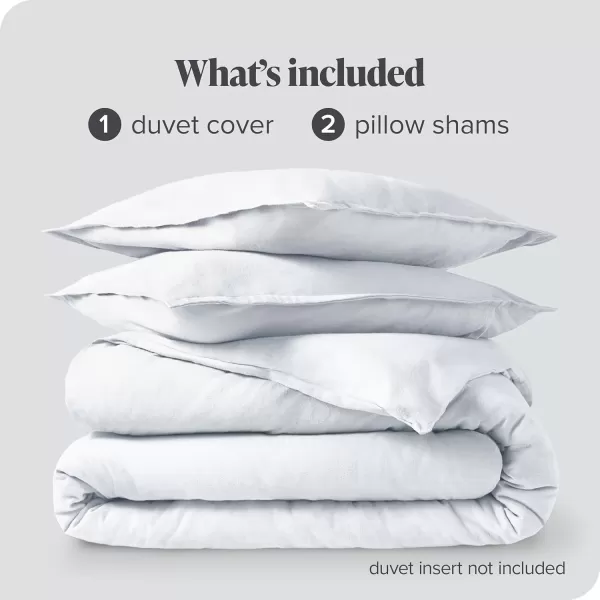 Bare Home Flannel Duvet Cover Set  FullQueen  100 Cotton Velvety Soft Heavyweight Premium Flannel Double Brushed  Includes Sham Pillow Covers FullQueen Light GreyPearl White