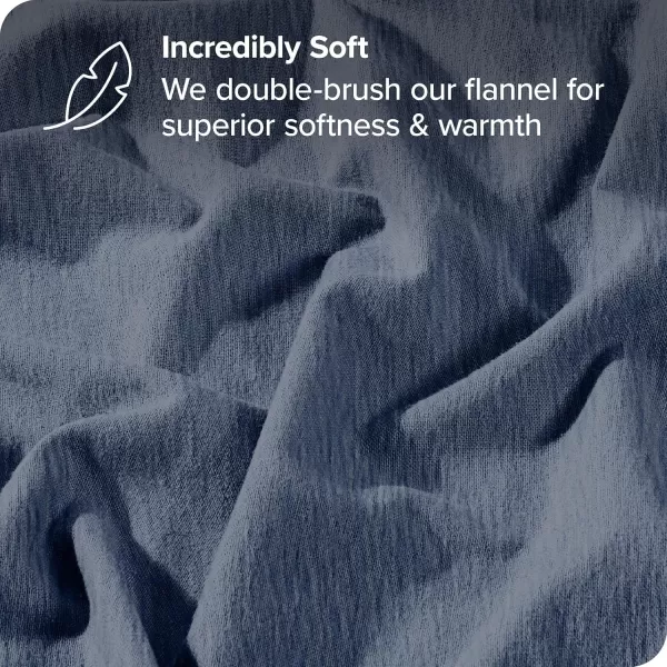 Bare Home Flannel Duvet Cover Set  FullQueen  100 Cotton Velvety Soft Heavyweight Premium Flannel Double Brushed  Includes Sham Pillow Covers FullQueen Light GreyHeather Indigo