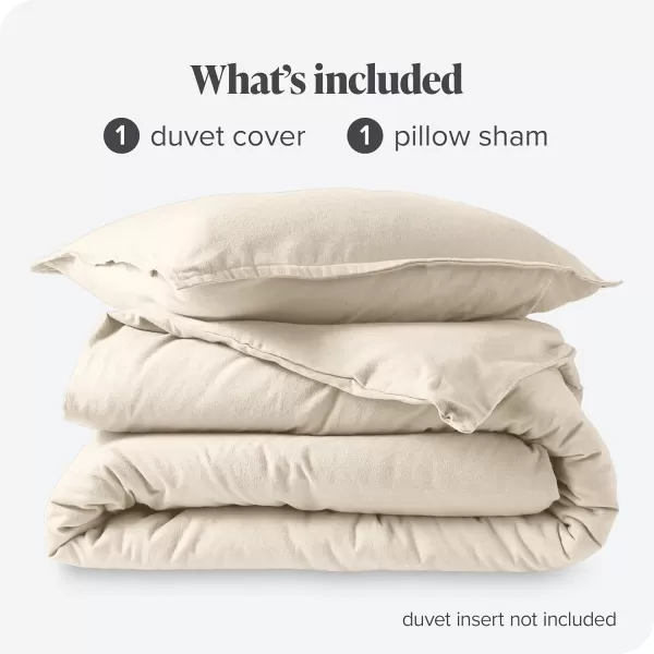 Bare Home Flannel Duvet Cover Set  FullQueen  100 Cotton Velvety Soft Heavyweight Premium Flannel Double Brushed  Includes Sham Pillow Covers FullQueen Light Grey05  Sand