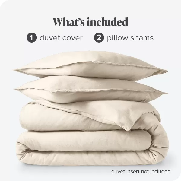 Bare Home Flannel Duvet Cover Set  FullQueen  100 Cotton Velvety Soft Heavyweight Premium Flannel Double Brushed  Includes Sham Pillow Covers FullQueen Light Grey05  Sand