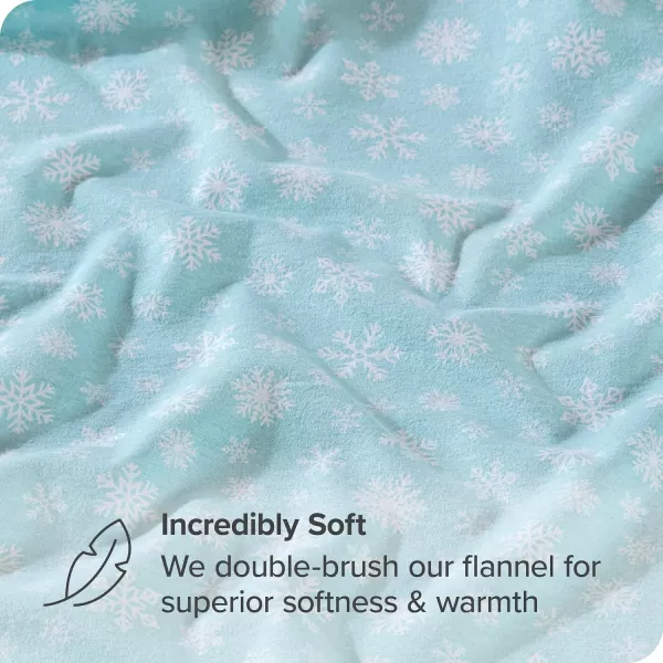 Bare Home Flannel Sheet Set Prints 100 Cotton Velvety Soft Heavyweight  Double Brushed Flannel for Extra Softness ampamp Comfort  Deep Pocket  Bed Sheets Queen Tartan Plaid15  Snowdrift