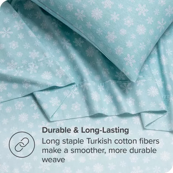 Bare Home Flannel Sheet Set Prints 100 Cotton Velvety Soft Heavyweight  Double Brushed Flannel for Extra Softness ampamp Comfort  Deep Pocket  Bed Sheets Queen Tartan Plaid15  Snowdrift
