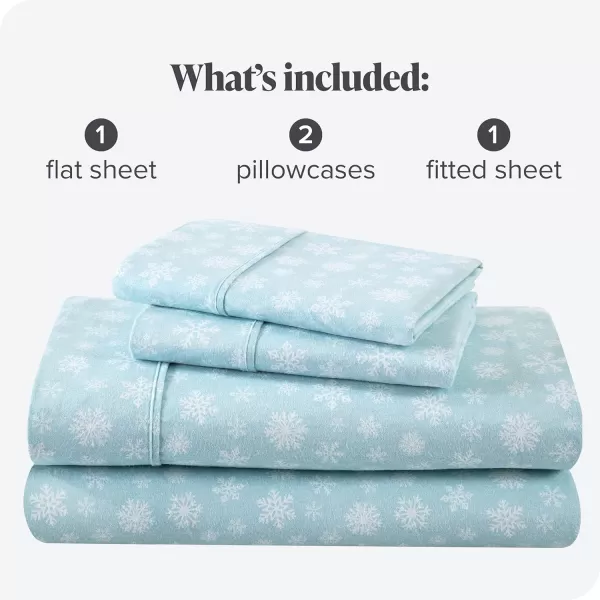 Bare Home Flannel Sheet Set Prints 100 Cotton Velvety Soft Heavyweight  Double Brushed Flannel for Extra Softness ampamp Comfort  Deep Pocket  Bed Sheets Queen Tartan Plaid15  Snowdrift