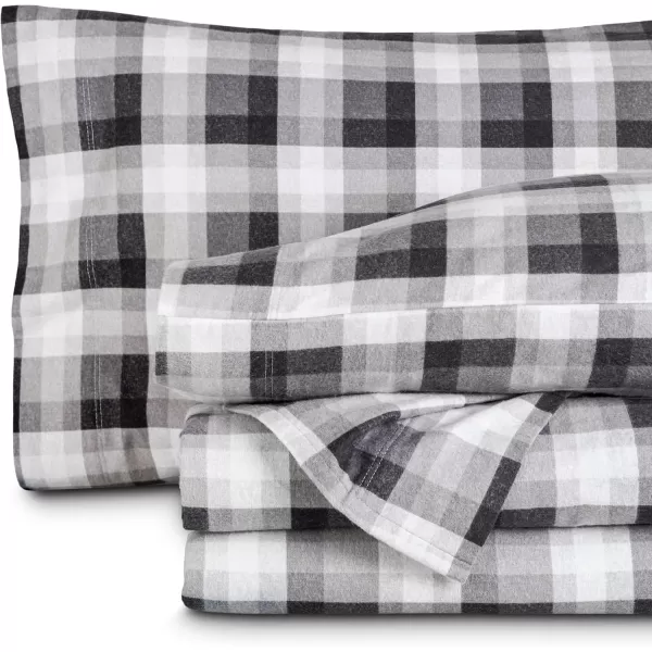 Bare Home Flannel Sheet Set Prints 100 Cotton Velvety Soft Heavyweight  Double Brushed Flannel for Extra Softness ampamp Comfort  Deep Pocket  Bed Sheets Queen Tartan Plaid16  Oliver Plaid