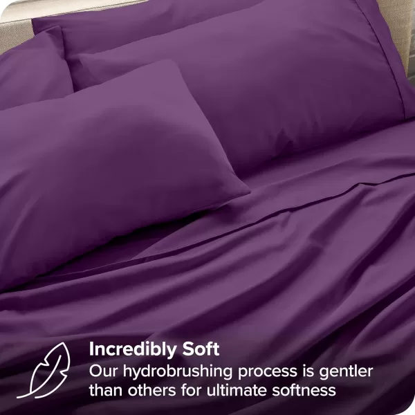 Bare Home Hotel Luxury King Sheet Set Extra Soft  6 Piece Set  Deep Pockets  Easy Fit  Cooling ampamp Breathable  Wrinkle Fade Stain Resistant  Set Includes 4 Pillowcases King Plum