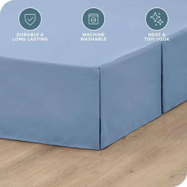 Bare Home Kids Twin Bed Skirt  15Inch Tailored Drop Easy Fit  Bed Skirt for Twin Beds  Center ampamp Corner Pleats Twin Black06  Coronet Blue