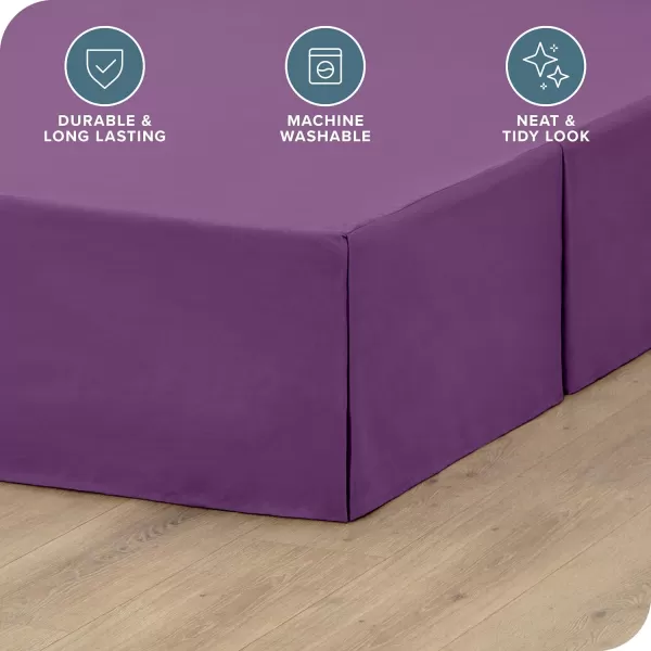 Bare Home Kids Twin Bed Skirt  15Inch Tailored Drop Easy Fit  Bed Skirt for Twin Beds  Center ampamp Corner Pleats Twin Black08  Plum
