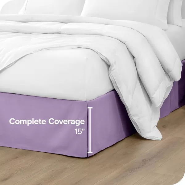 Bare Home Kids Twin Bed Skirt  15Inch Tailored Drop Easy Fit  Bed Skirt for Twin Beds  Center ampamp Corner Pleats Twin Black09  Lavender