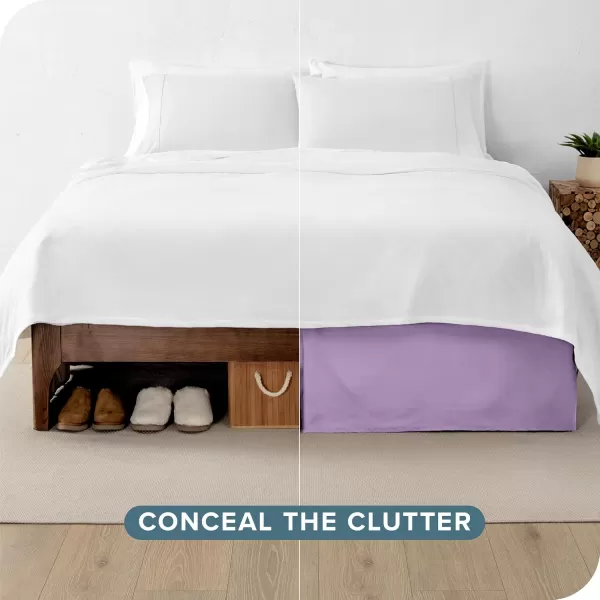 Bare Home Kids Twin Bed Skirt  15Inch Tailored Drop Easy Fit  Bed Skirt for Twin Beds  Center ampamp Corner Pleats Twin Black09  Lavender