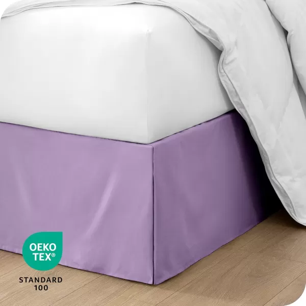 Bare Home Kids Twin Bed Skirt  15Inch Tailored Drop Easy Fit  Bed Skirt for Twin Beds  Center ampamp Corner Pleats Twin Black09  Lavender
