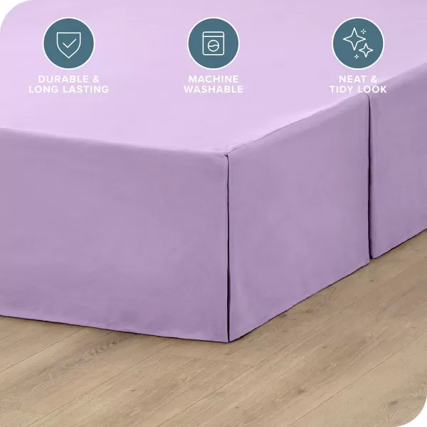 Bare Home Kids Twin Bed Skirt  15Inch Tailored Drop Easy Fit  Bed Skirt for Twin Beds  Center ampamp Corner Pleats Twin Black09  Lavender